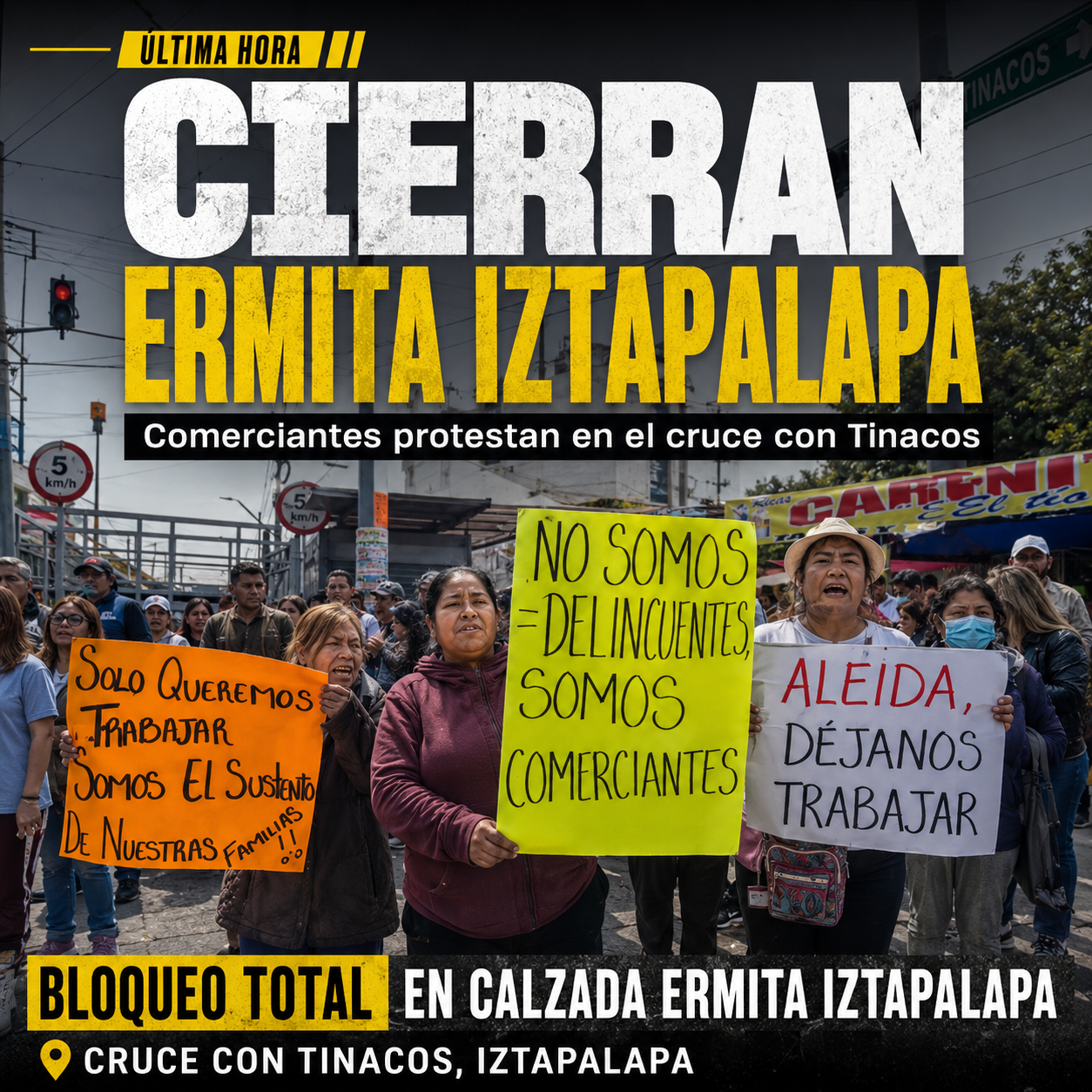 Protestan comerciantes por abusos de la alcaldía de Iztapalapa