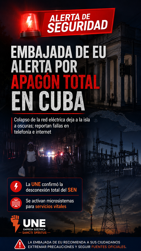 En Cuba se quedan sin electricidad cerca de 10 millones de personas