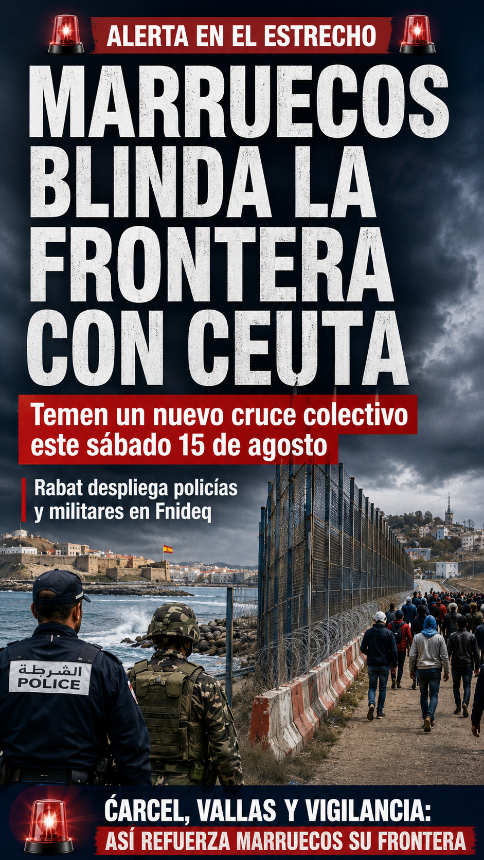 Marruecos blinda la frontera con Ceuta, ante llamados a un nuevo cruce masivo este sábado