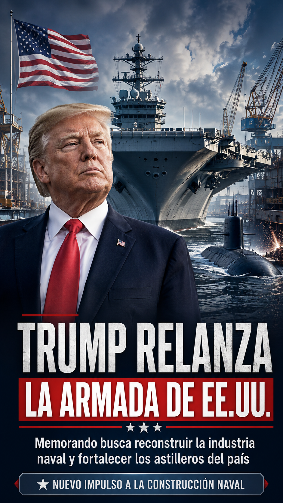 Trump ordena reestructurar la construcción naval de EU y crear un quinto astillero naval