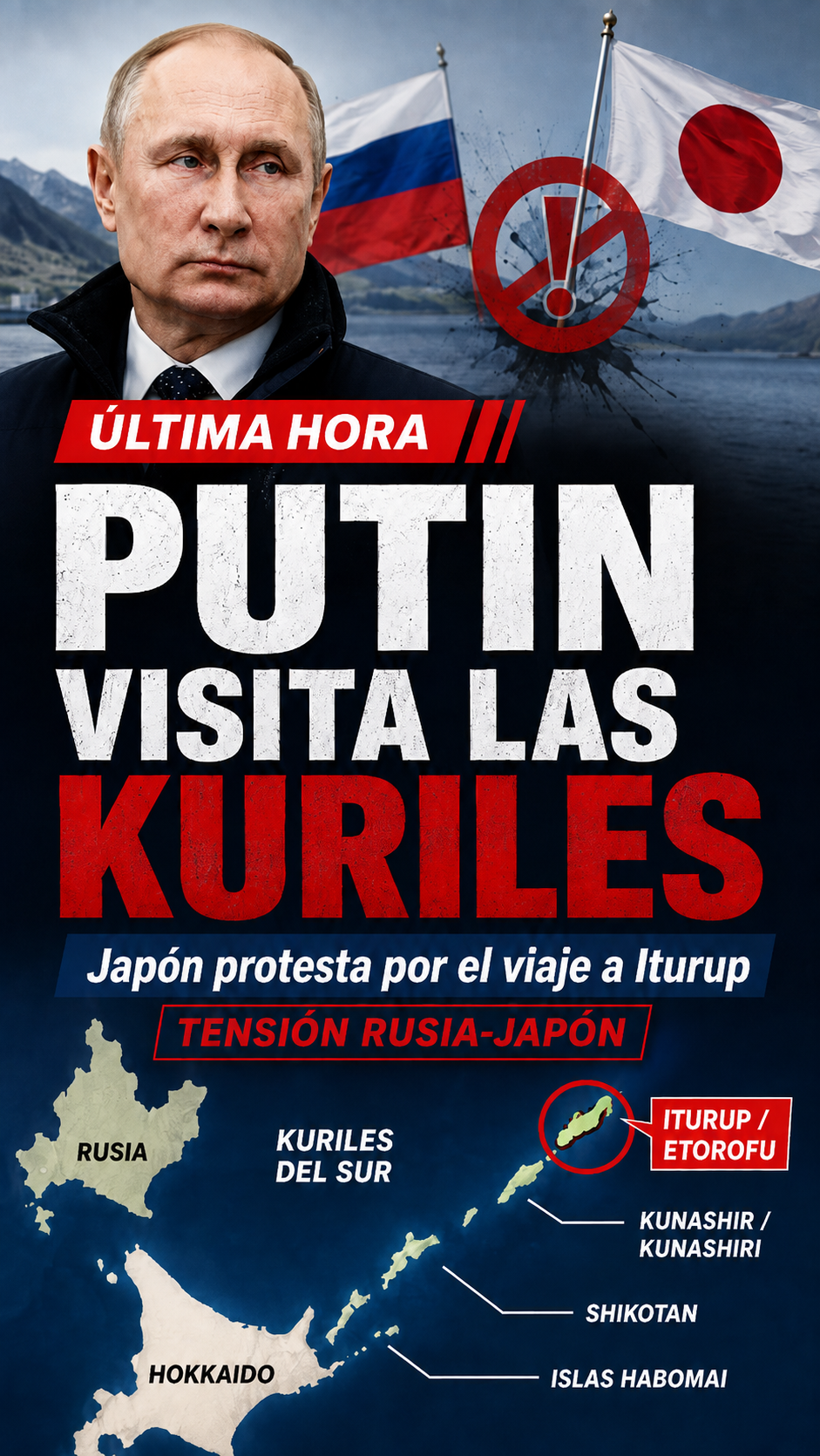 Putin visita por primera vez las Islas Kuriles y desata una crisis con Japón