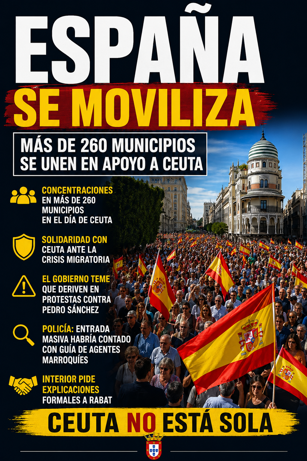 España se moviliza por Ceuta: más de 260 municipios muestran su apoyo en plena crisis migratoria