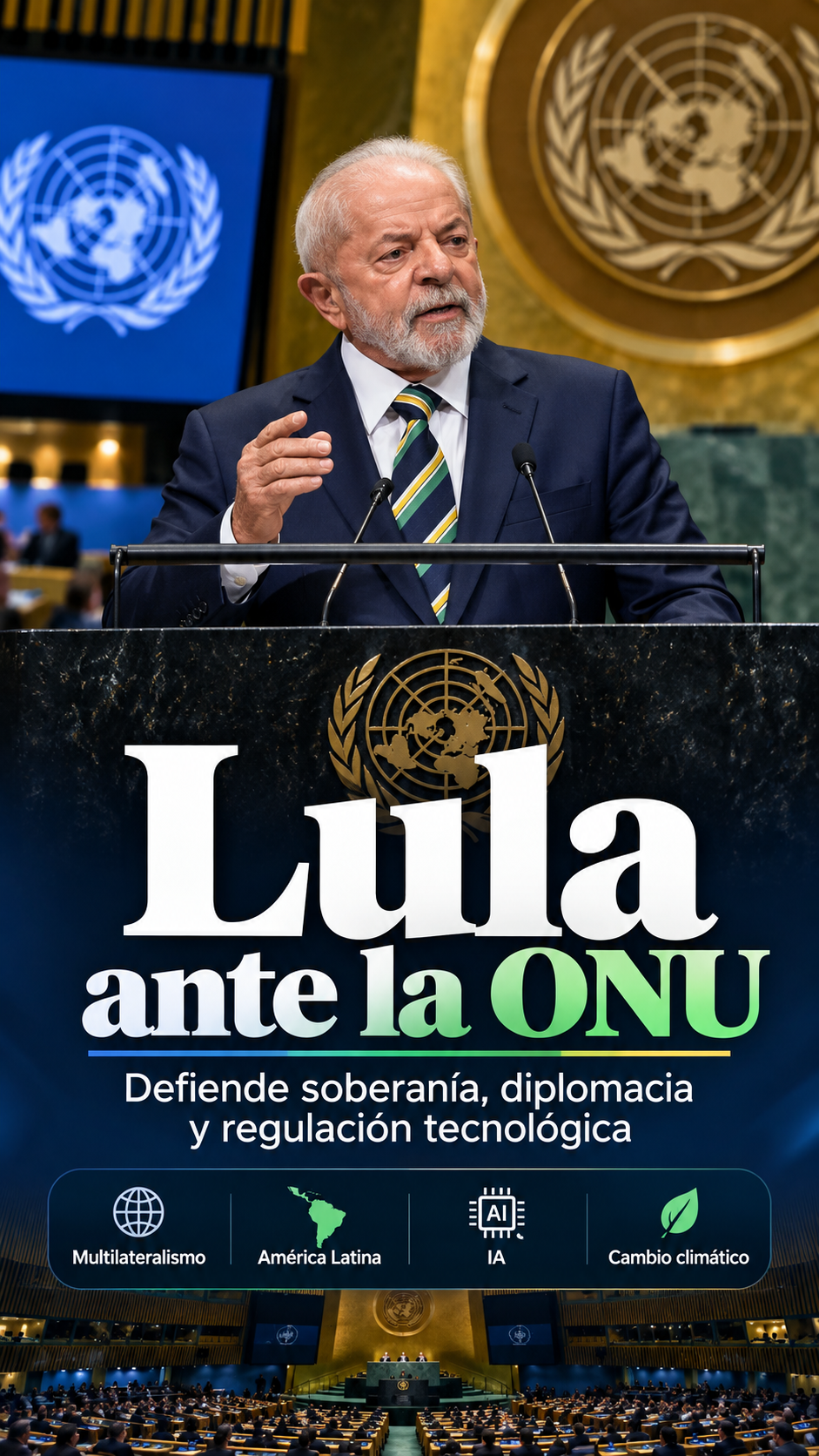 Lula ante la ONU: Brasil “no cabe en el patio trasero de nadie” y exige recuperar el multilateralismo