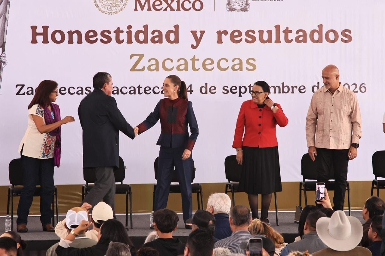 Zacatecas la tercera entidad que visita la Presidenta de México como parte de su recorrido nacional