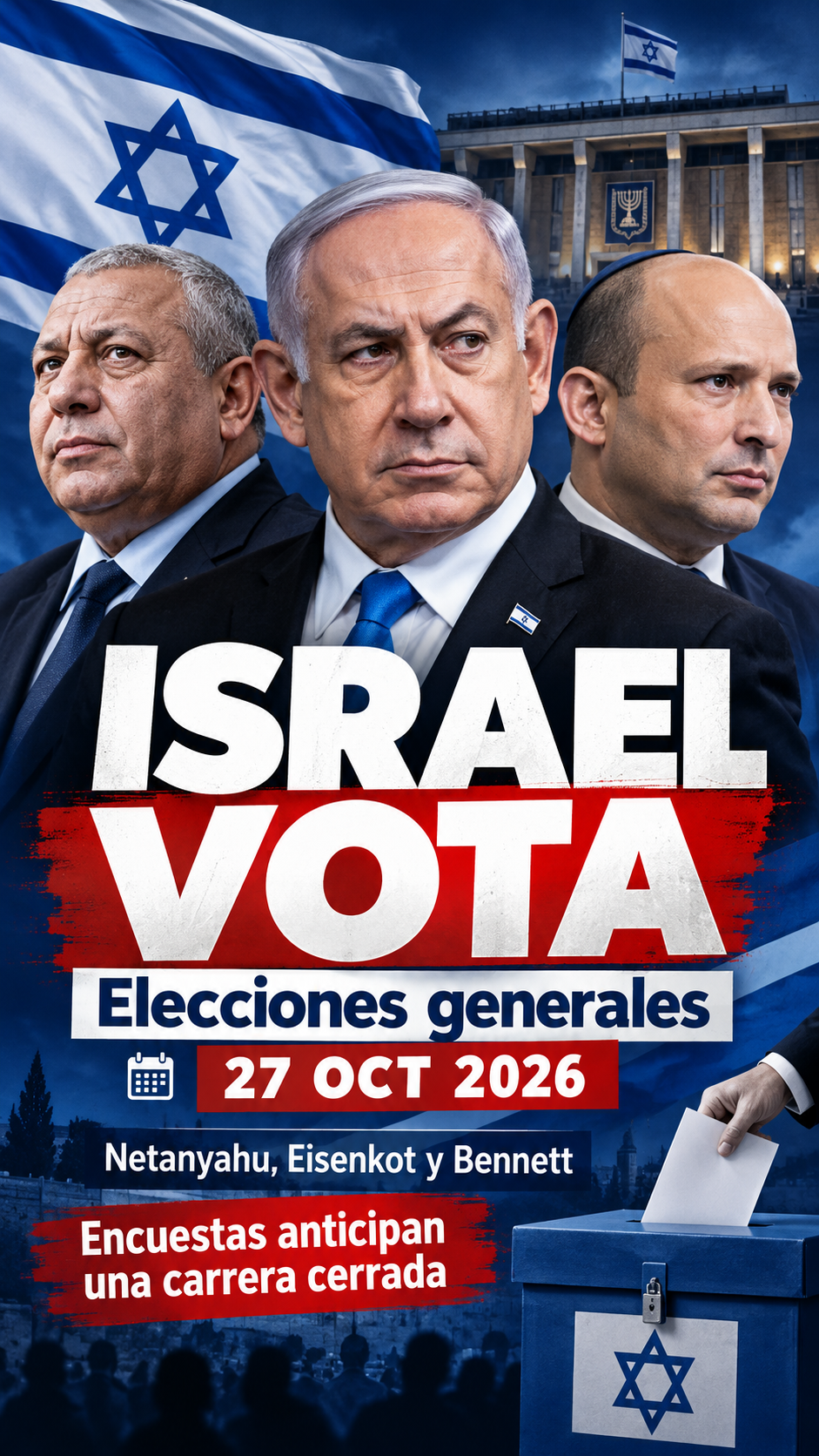 Israel se prepara para unas elecciones decisivas: Netanyahu, Eisenkot y Bennett se disputan el futuro político del país