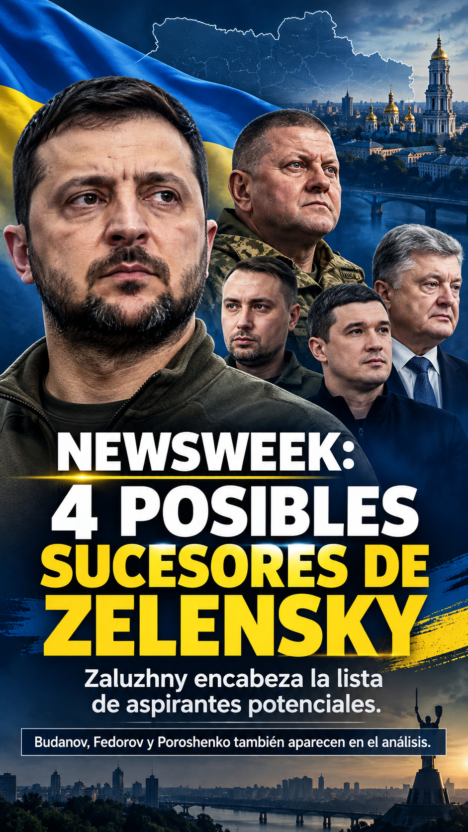 ¿Quién podría reemplazar a Zelensky? Newsweek señala a cuatro posibles aspirantes y Zaluzhny emerge como su principal rival