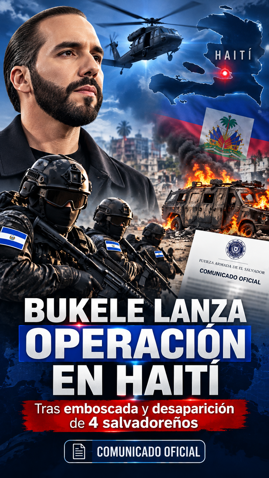 Bukele desafía a las pandillas de Haití y despliega fuerzas especiales para rescatar a cuatro salvadoreños secuestrados