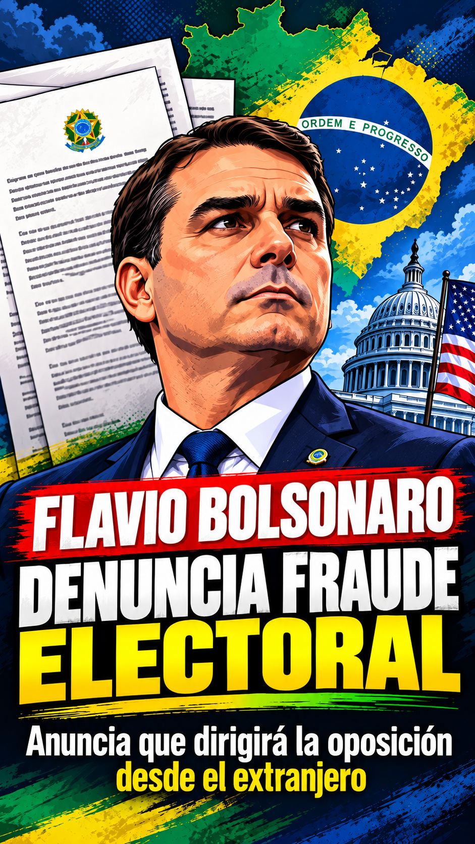 Flávio Bolsonaro denuncia fraude electoral en Brasil, anuncia que dirigirá la oposición desde Estados Unidos y pide apoyo internacional