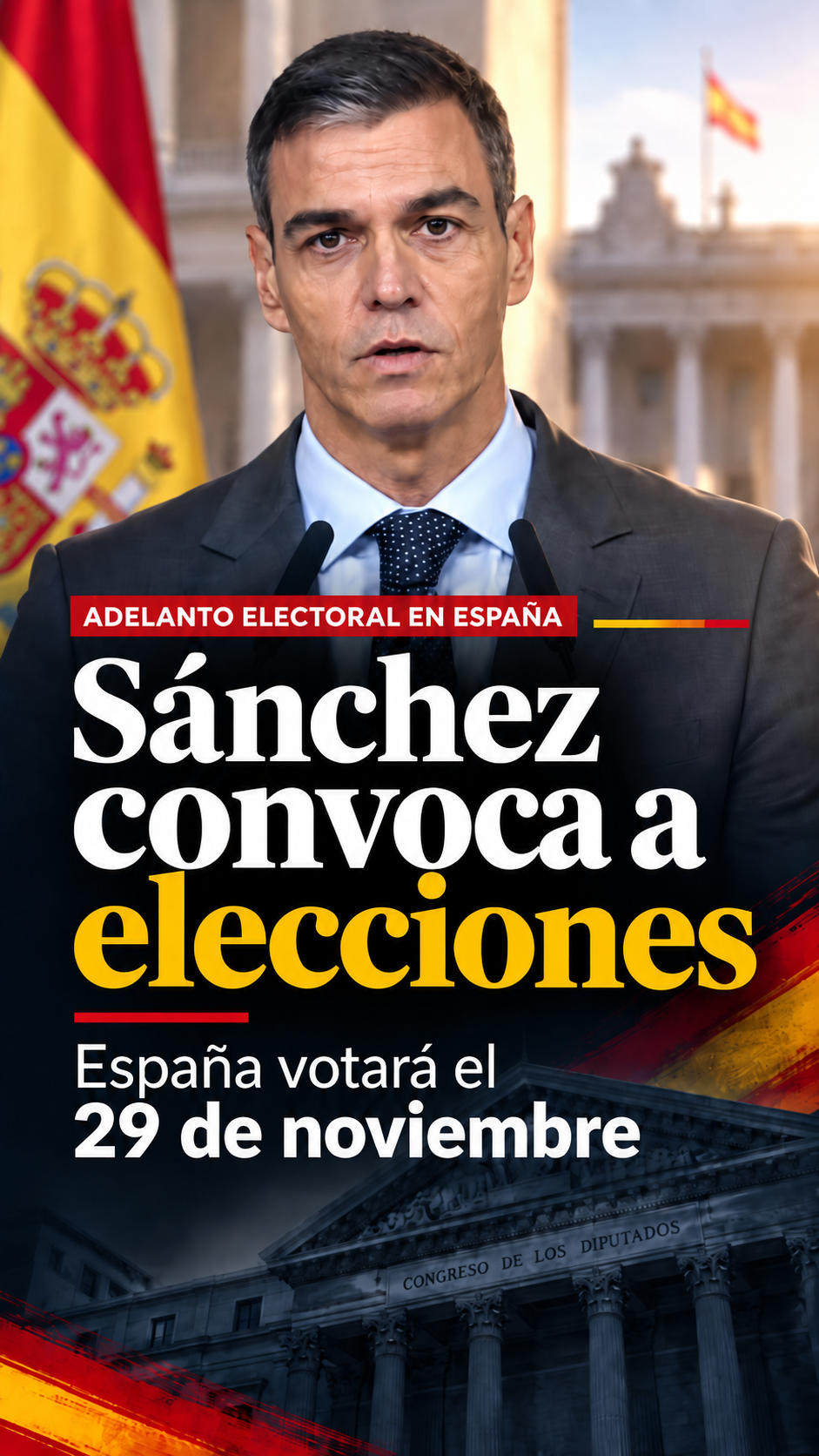 Pedro Sánchez adelanta las elecciones generales en España al 29 de noviembre
