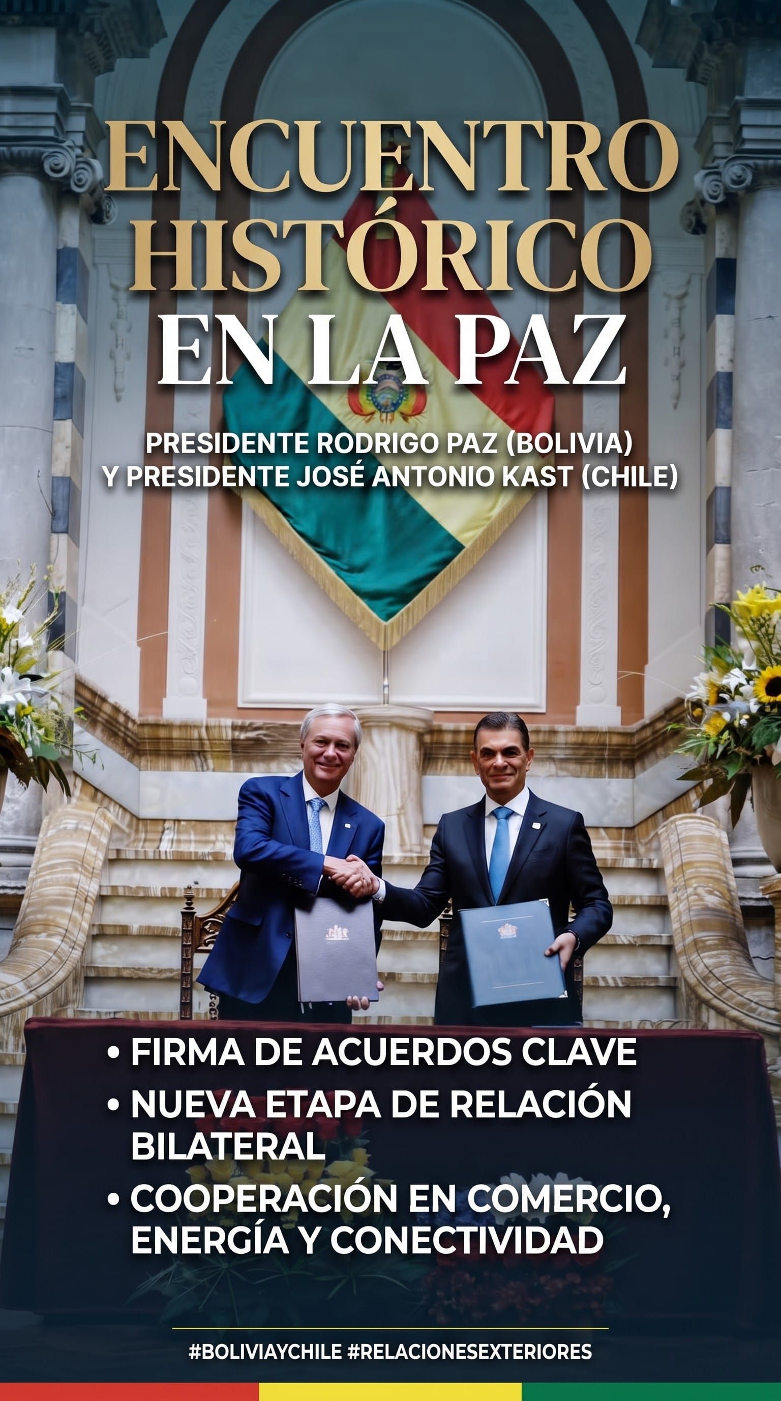 Reunión histórica entre los Presidentes de Bolivia y de Chile