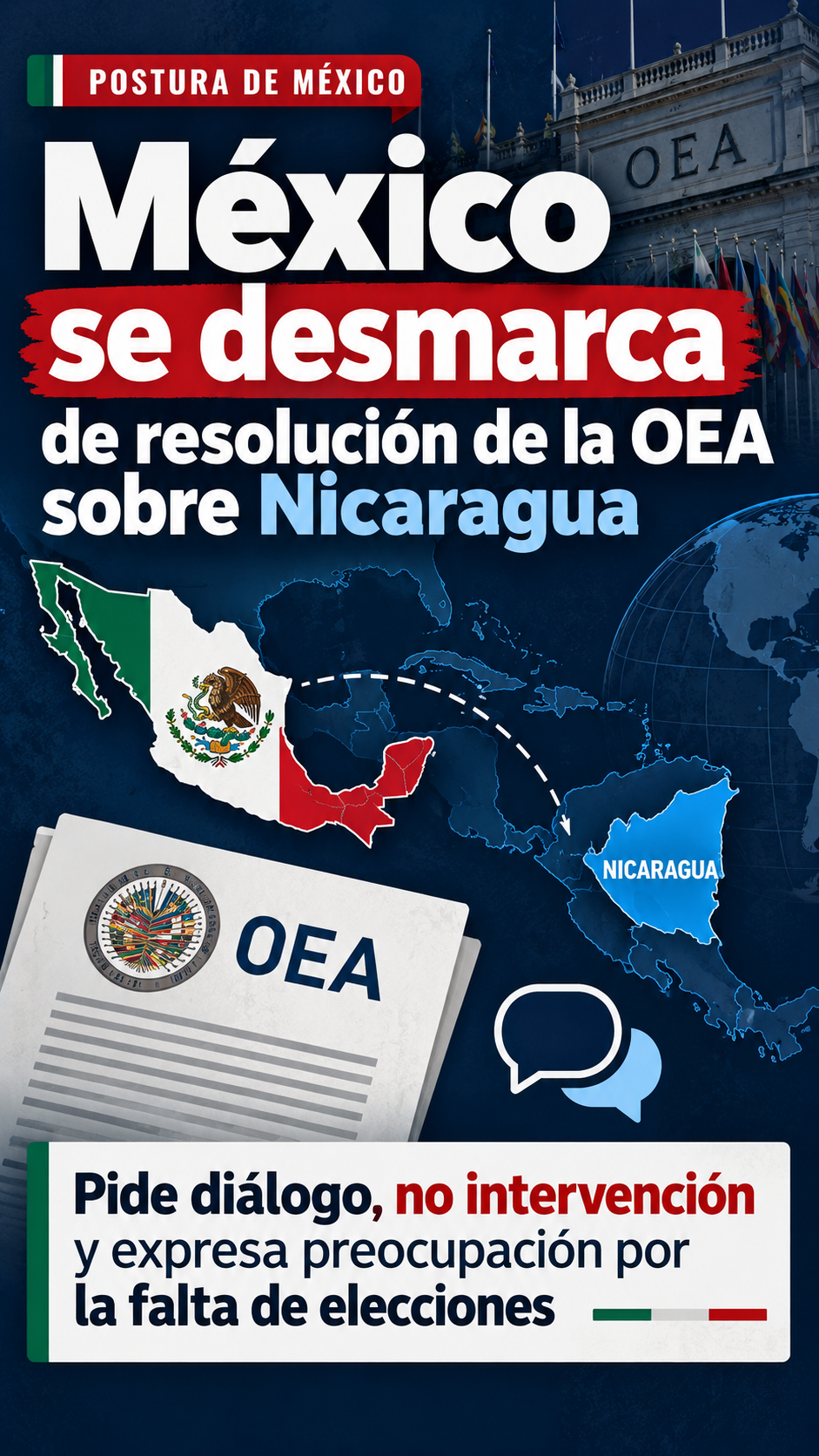México se desmarca de resolución de la OEA sobre Nicaragua