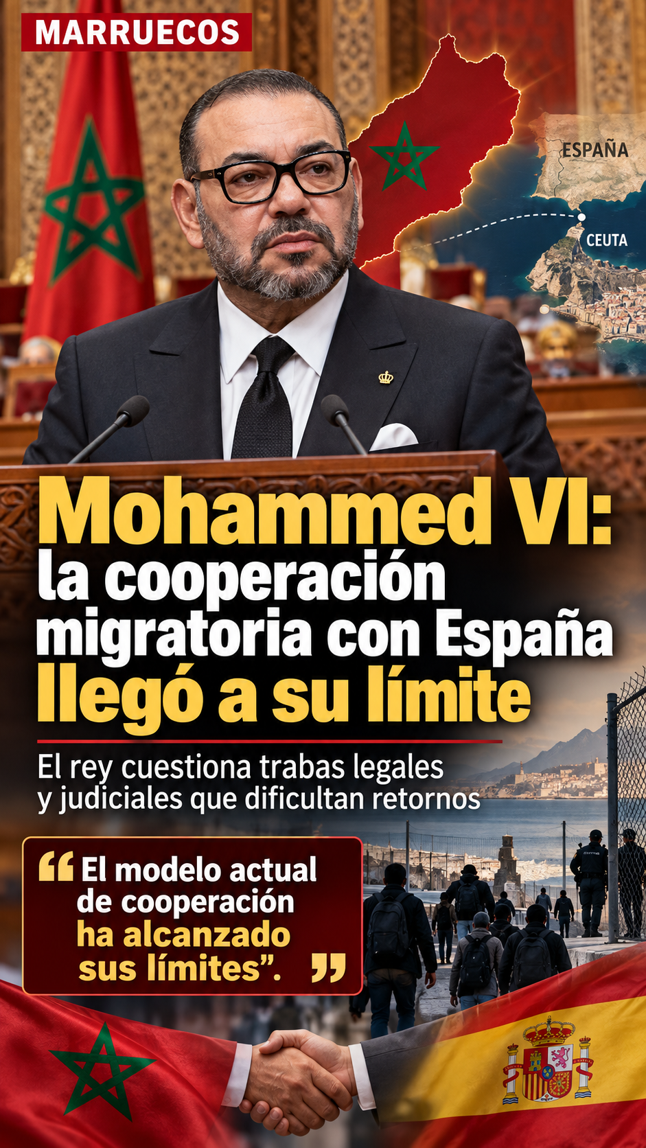 Mohammed VI cuestiona trabas para el retorno de menores marroquíes desde España y pide revisar la cooperación migratoria