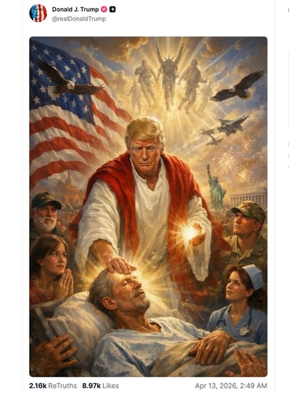 Trump elimina imagen de "Jesús" generada por IA en medio de su conflicto con el Papa León por la guerra con Irán