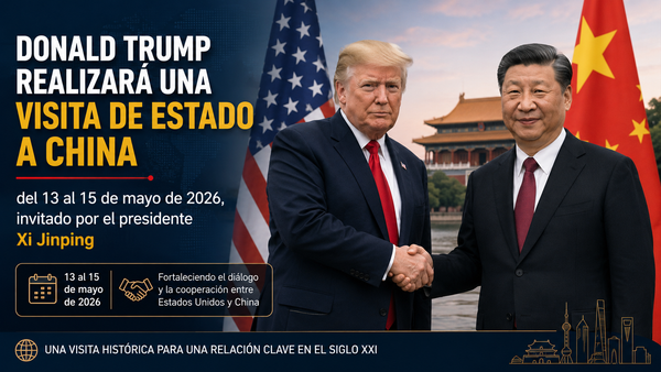 Trump realizará una visita de Estado a China del 13 al 15 de mayo de 2026