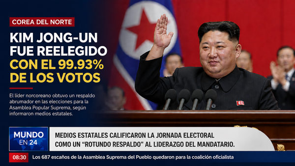 En Corea del Norte, Kim Jong-un fue reelegido con el 99.93% de los votos