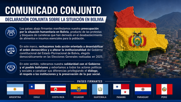 Ocho países latinoamericanos condenan las protestas contra el Gobierno de Bolivia
