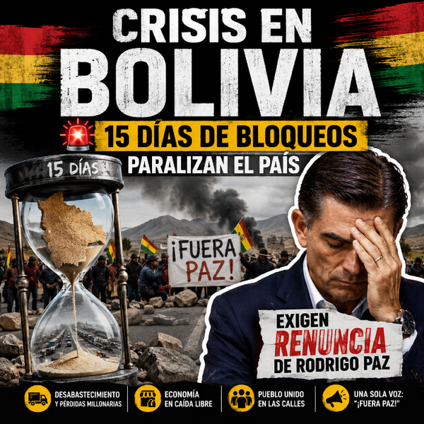 Crisis en Bolivia: 15 días de bloqueos paralizan el país y exigen renuncia de Rodrigo Paz