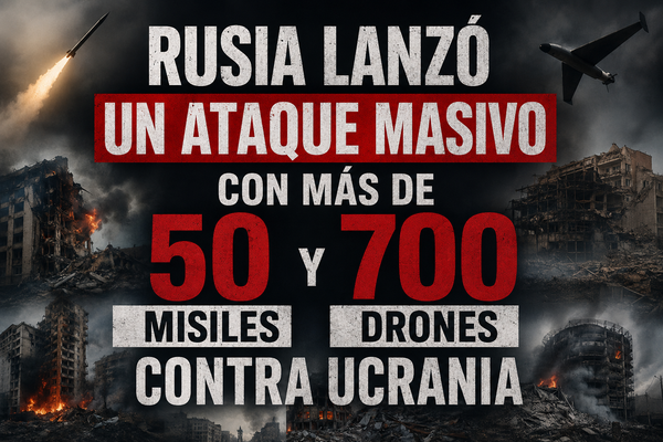 Rusia lanzó un ataque masivo con más de 50 misiles y 700 drones contra Ucrania
