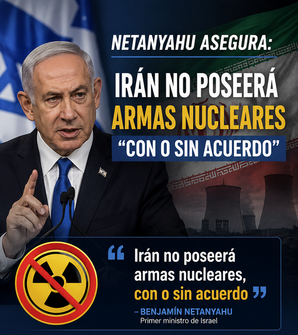 Netanyahu asegura que Irán no poseerá armas nucleares "con o sin acuerdo" y que Israel seguirá en las "zonas de seguridad" de Líbano