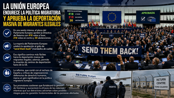 La Unión Europea endurece la política migratoria y aprueba la deportación masiva de migrantes ilegales