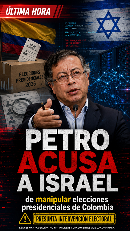 Gustavo Petro acusa a Israel de manipular elecciones presidenciales de Colombia