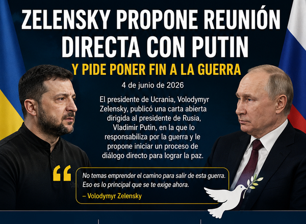 Carta abierta de Zelensky a Putin: llamado al diálogo directo y fin de la guerra