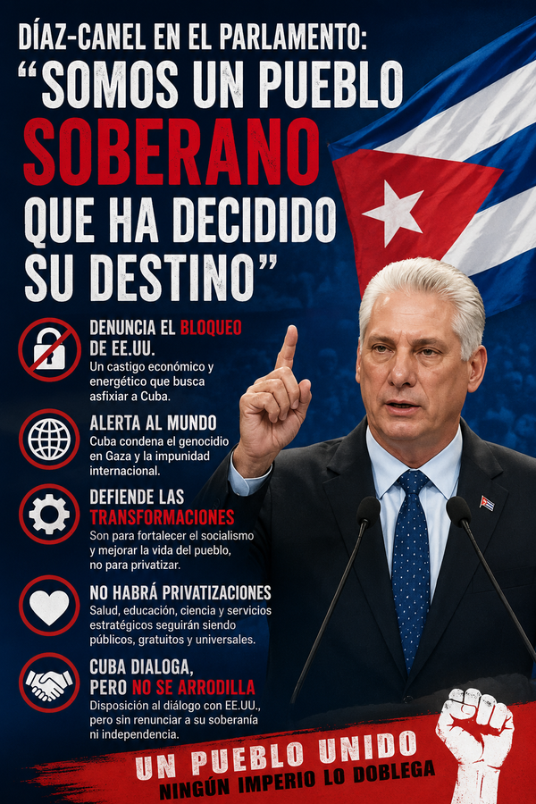 Díaz-Canel defiende la soberanía de Cuba y acusa a Estados Unidos de intensificar el bloqueo