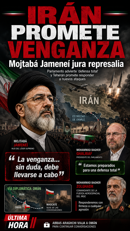 Irán: Mojtabá Jameneí promete vengar la muerte de su padre, Alí Jameneí