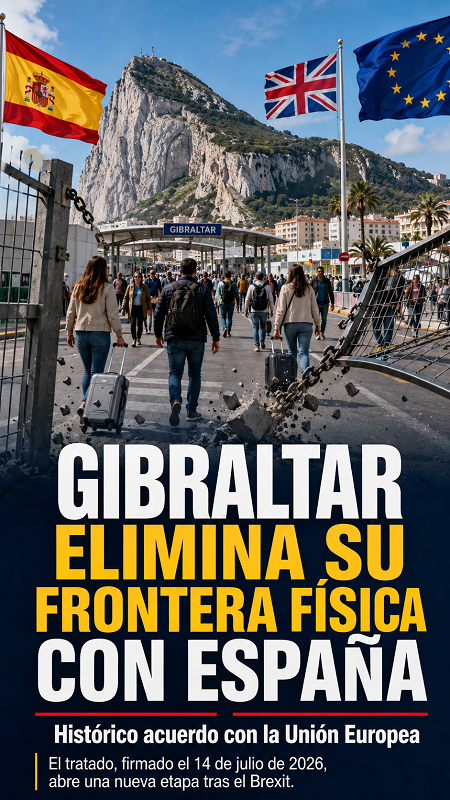 Gibraltar elimina su frontera física con España tras histórico acuerdo con la Unión Europea