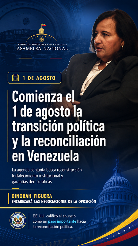 Comienza el 1 de agosto la transición política y la reconciliación en Venezuela