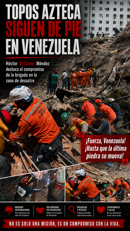 Héctor “El Chino” Méndez afirma que los Topos Azteca mantienen labores de rescate en Venezuela