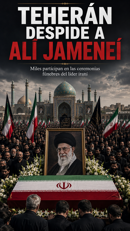 Funerales de Alí Jameneí culminan tras masivas ceremonias en Irán e Irak