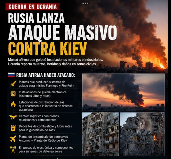 Rusia lanza un ataque masivo contra Kiev; Moscú afirma haber golpeado infraestructura militar y Ucrania reporta víctimas civiles