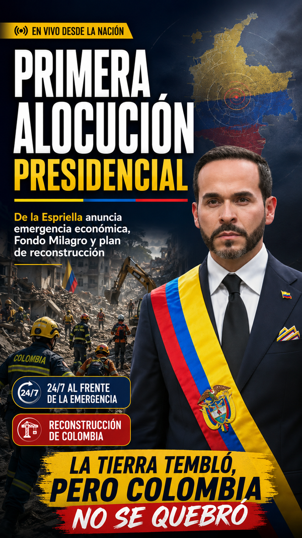 De la Espriella anuncia emergencia económica y un fondo para reconstruir Colombia tras el terremoto