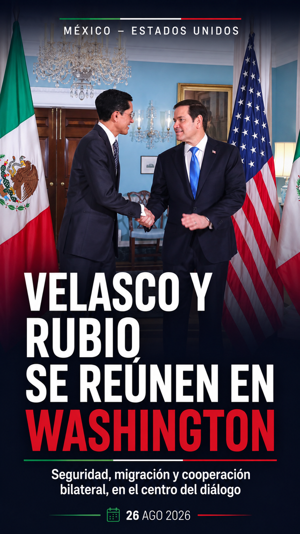 Roberto Velasco y Marco Rubio se reúnen en Washington para reforzar la agenda México–Estados Unidos