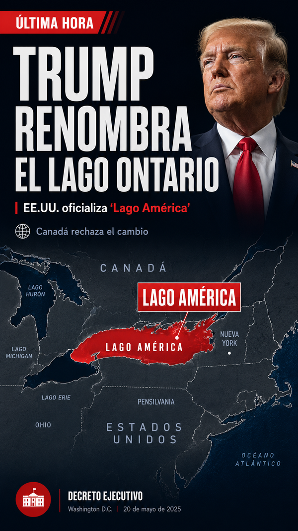 Trump rebautiza el Lago Ontario como Lago América; el Primer Ministro de Canadá rechaza el cambio