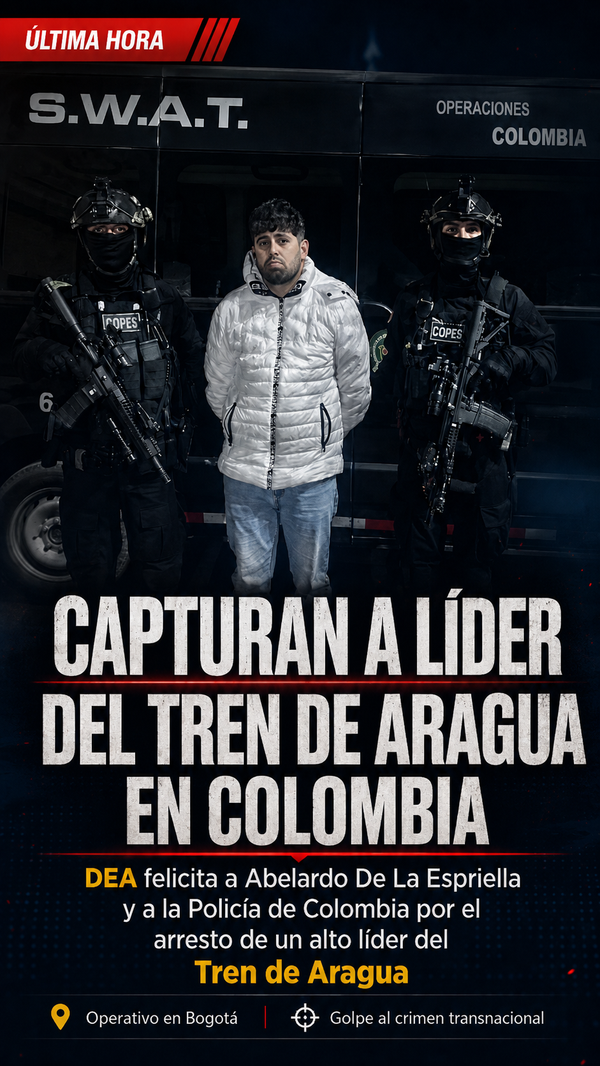 DEA felicita a Abelardo De La Espriella por captura de líder del Tren de Aragua en Colombia