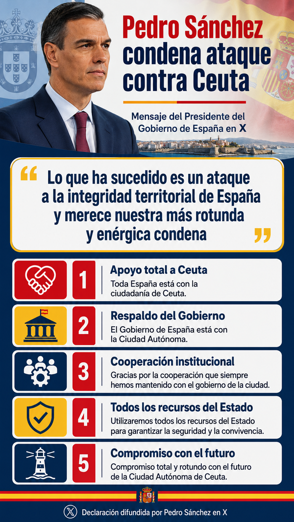 Pedro Sánchez calificó lo ocurrido en Ceuta como un “ataque a la integridad territorial” de España