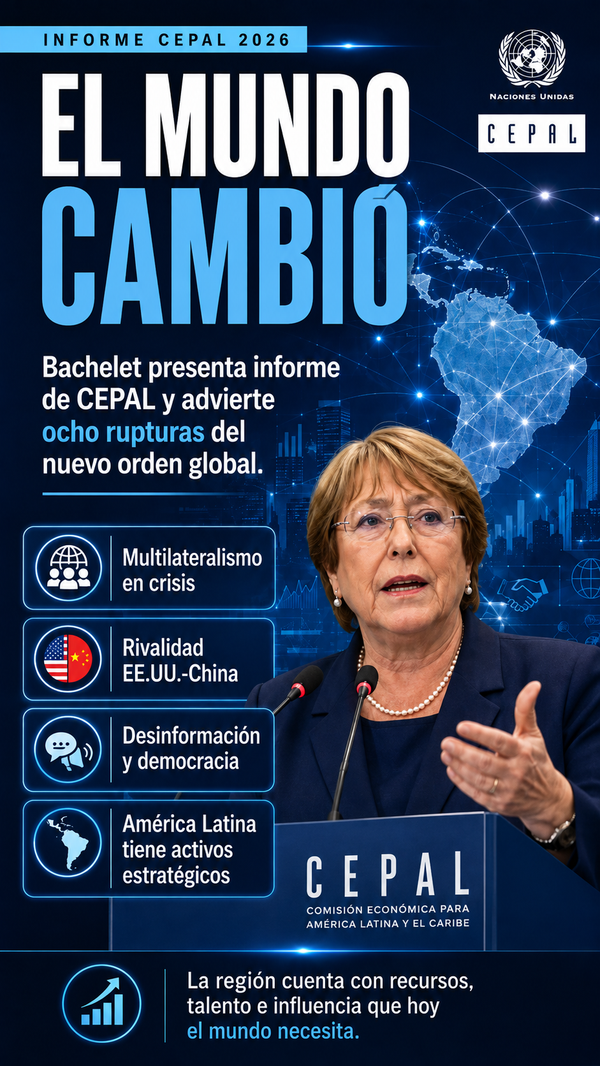 Bachelet advierte que "el mundo cambió" y llama a América Latina a aprovechar sus activos estratégicos