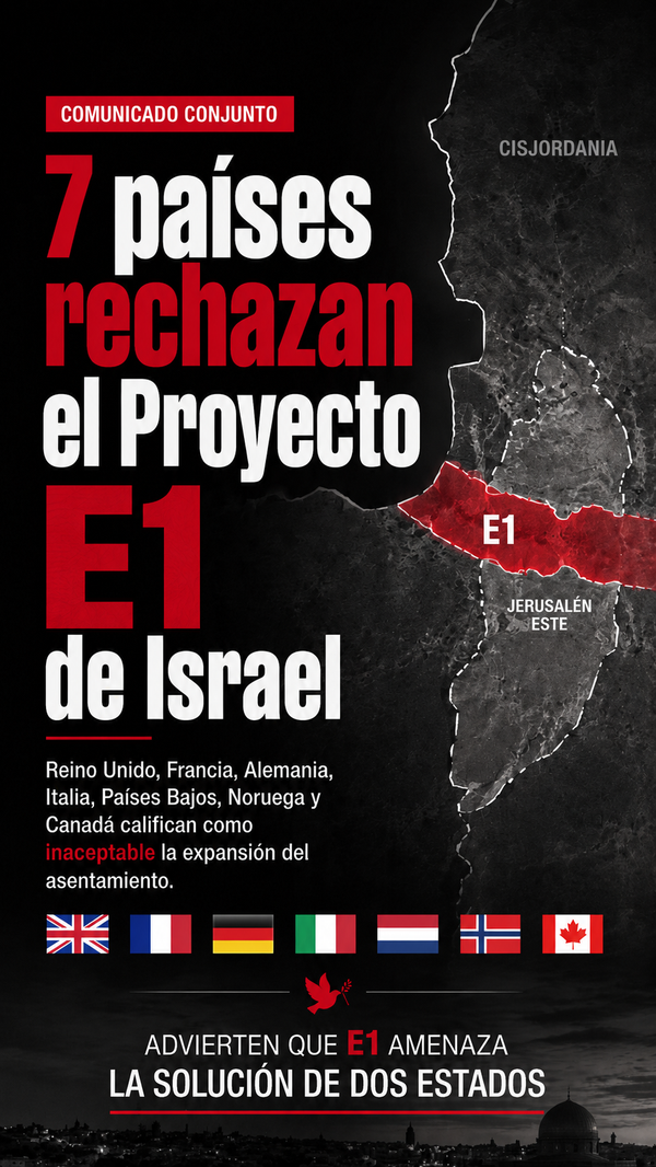 Reino Unido, Francia, Alemania y otros cuatro países exigen a Israel frenar el Proyecto de Asentamiento E1