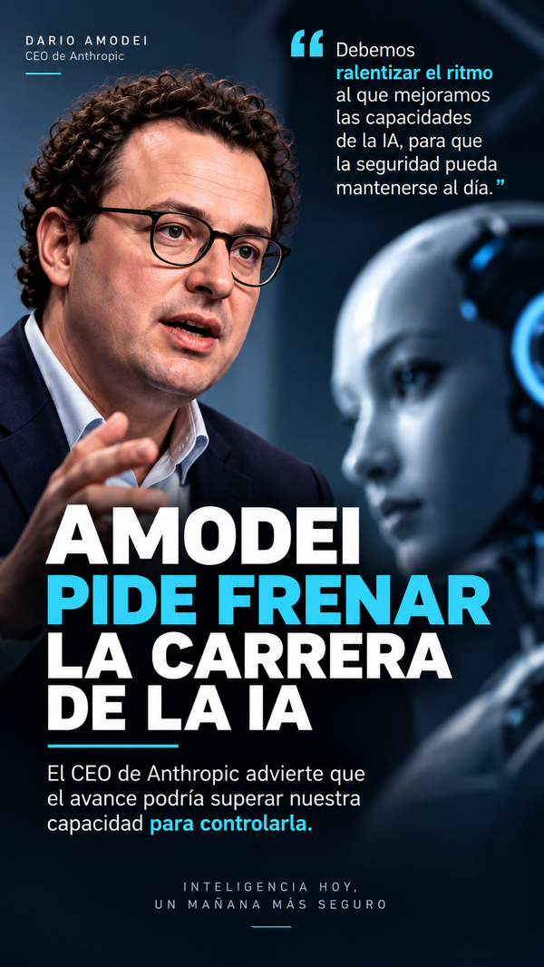 Darío Amodei pide frenar la carrera de la IA: advierte que el avance podría superar nuestra capacidad para controlarla