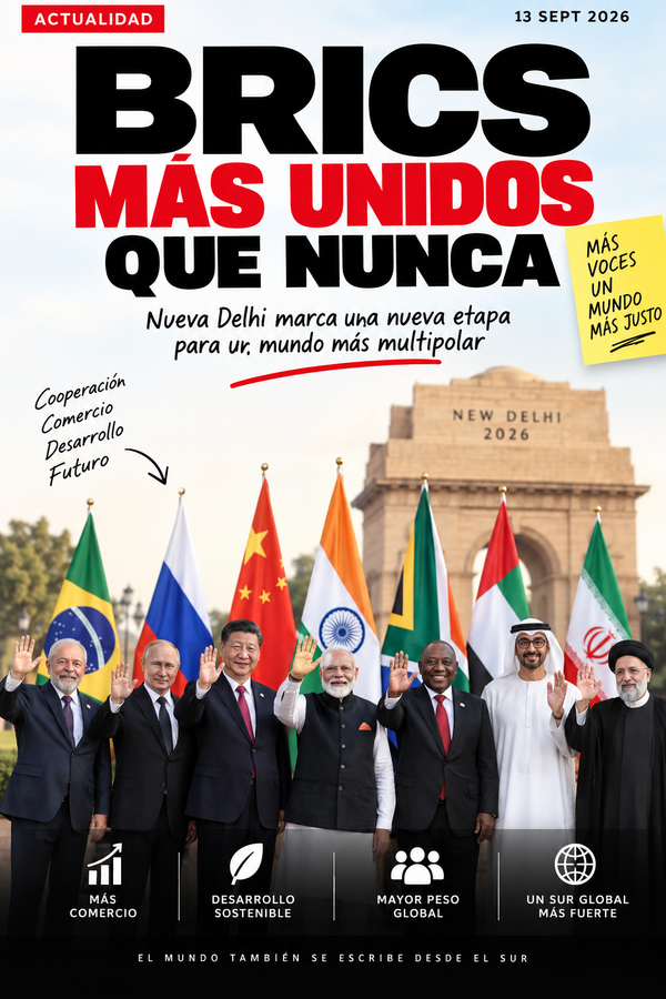 BRICS cierran cumbre de Nueva Delhi con agenda para reforzar comercio, pagos en monedas locales, IA y peso del Sur Global