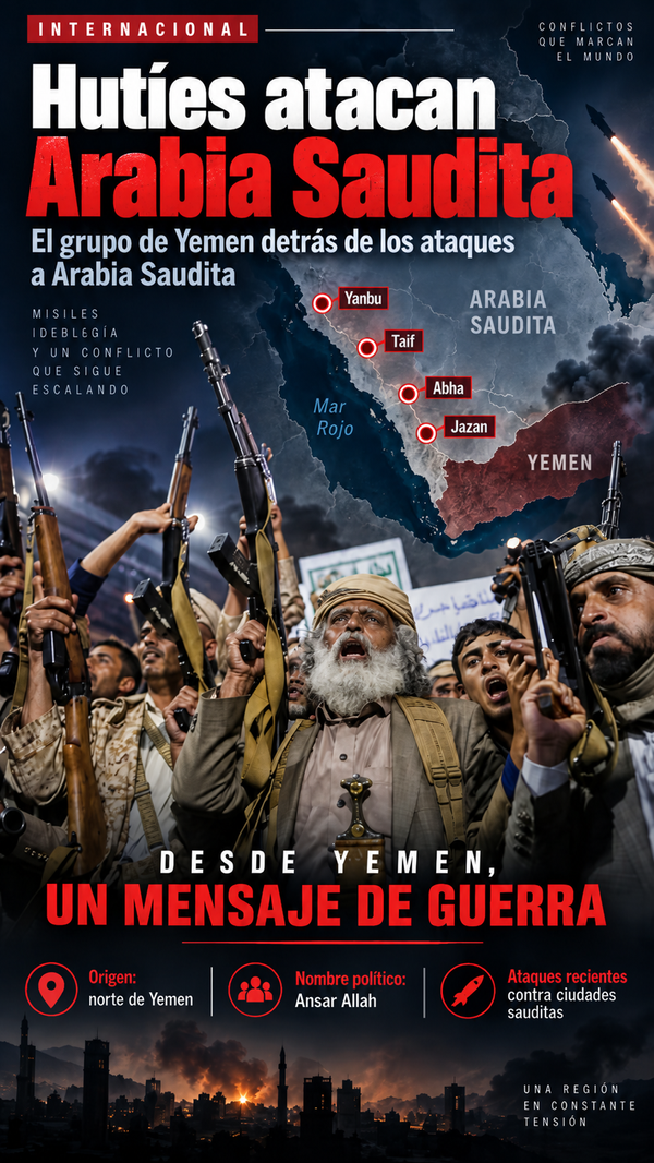 Hutíes intensifican ofensiva contra Arabia Saudita: instalaciones petroleras, aeropuertos y bases militares bajo presión