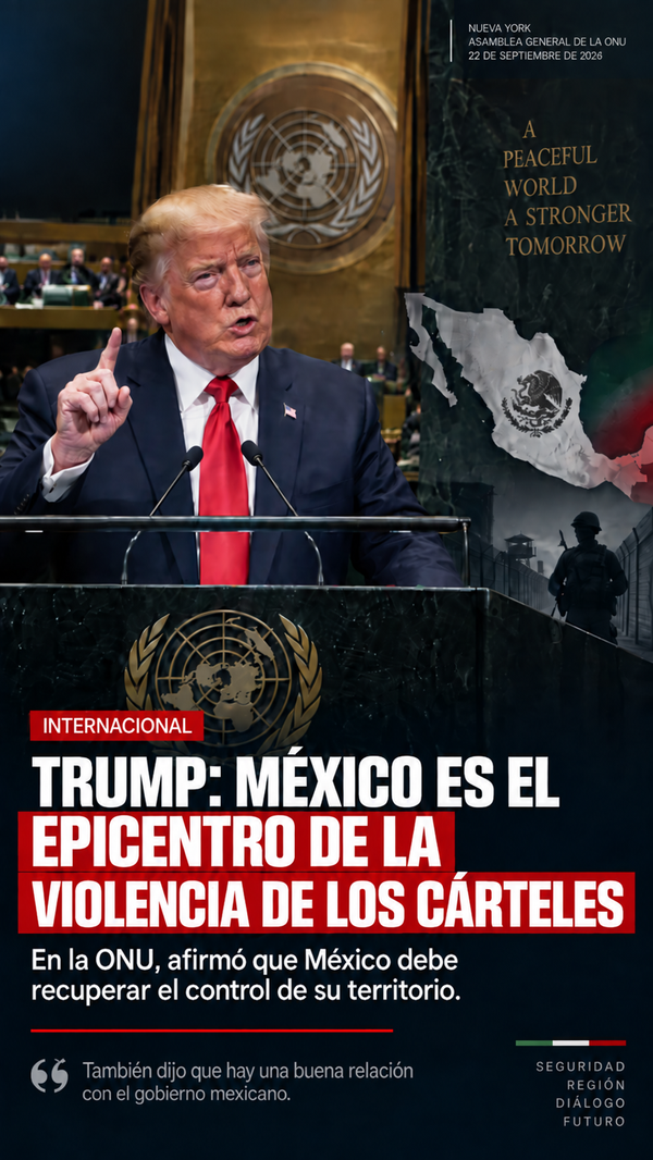 Trump señala a México como “epicentro” de la violencia de los cárteles ante la ONU