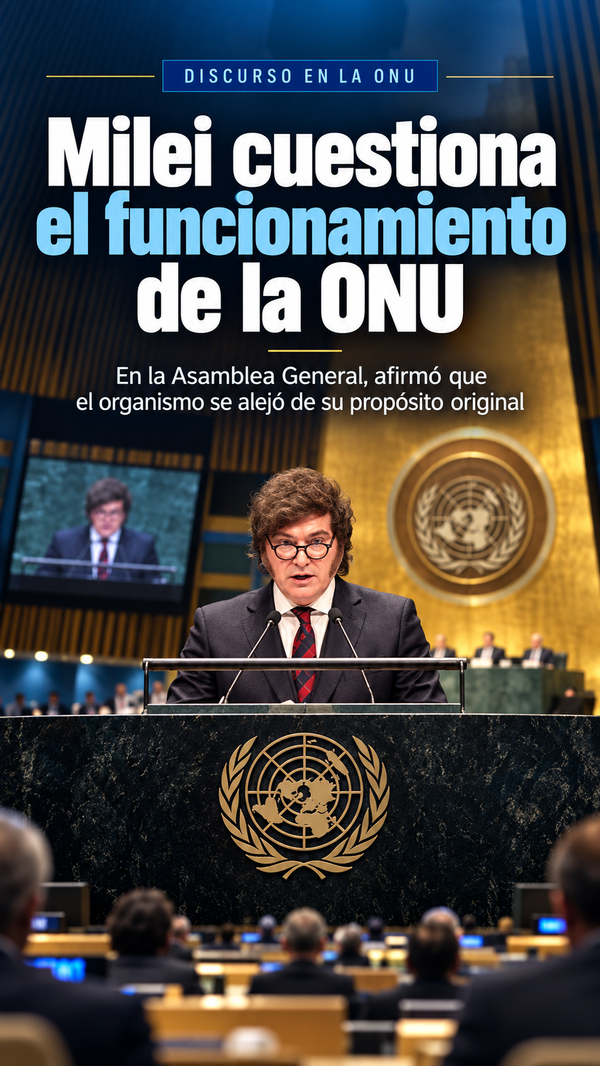 Javier Milei arremete contra la ONU: afirmó que es una "organización inútil” y cuestionó su capacidad para hacer cumplir sus propias decisiones