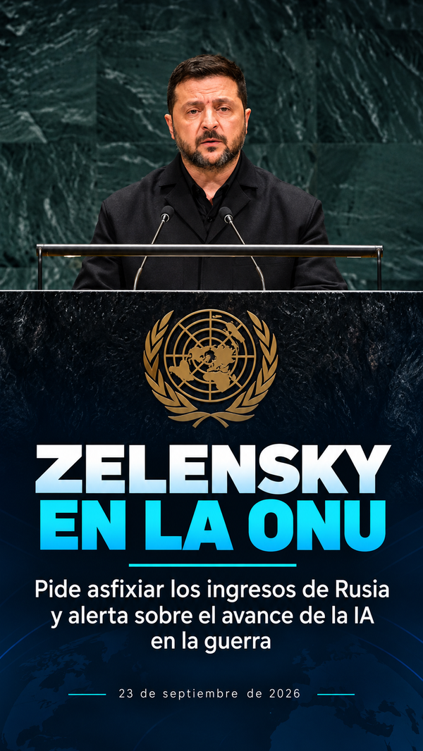 Zelensky ante la ONU pide asfixiar los ingresos de Rusia y advierte que la IA podría decidir en el campo de batalla