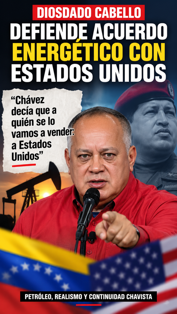 Diosdado Cabello defiende acuerdo energético con Estados Unidos y asegura que siguen los lineamientos de Hugo Chávez