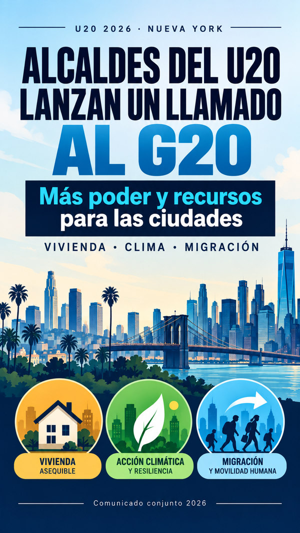 Alcaldes del Urban 20 llaman al G20 a dar más poder y recursos a las ciudades