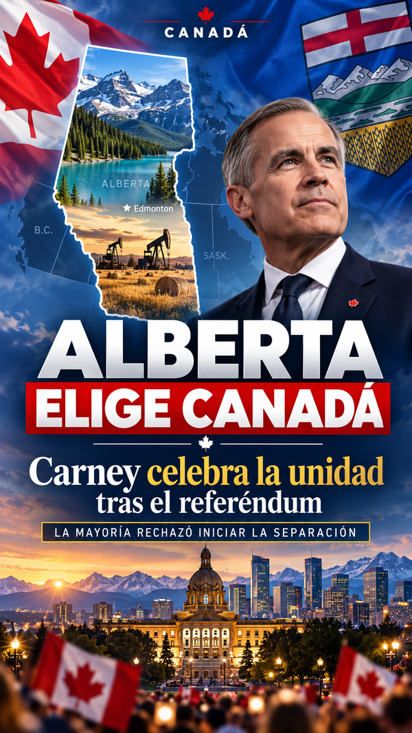Alberta rechaza la independencia de Canadá: Mark Carney celebra la unidad nacional y anuncia una nueva etapa de desarrollo
