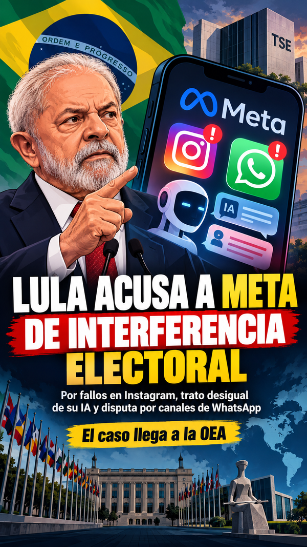 Lula acusa a Meta de interferencia electoral por fallos en Instagram, WhatsApp y su inteligencia artificial